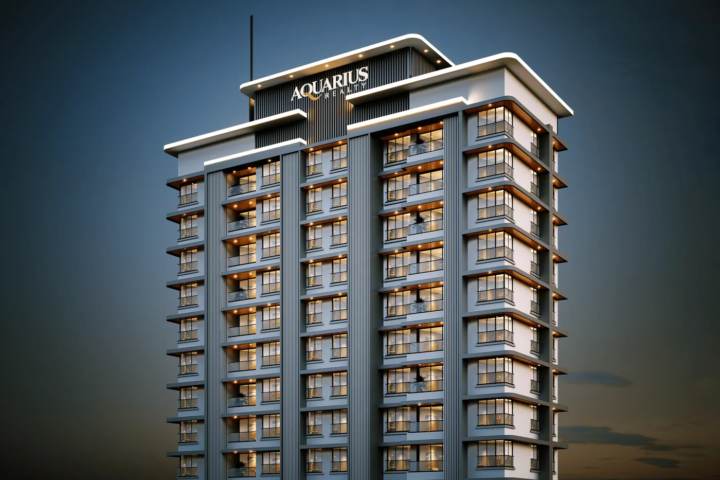 JPC VELORA tower crown at night